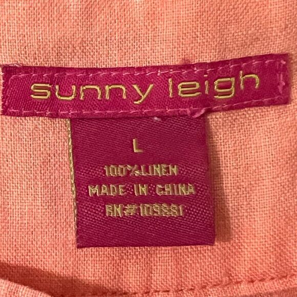 Sunny Leigh 100% Linen Button Front Dress - Size Large - Picture 2 of 7